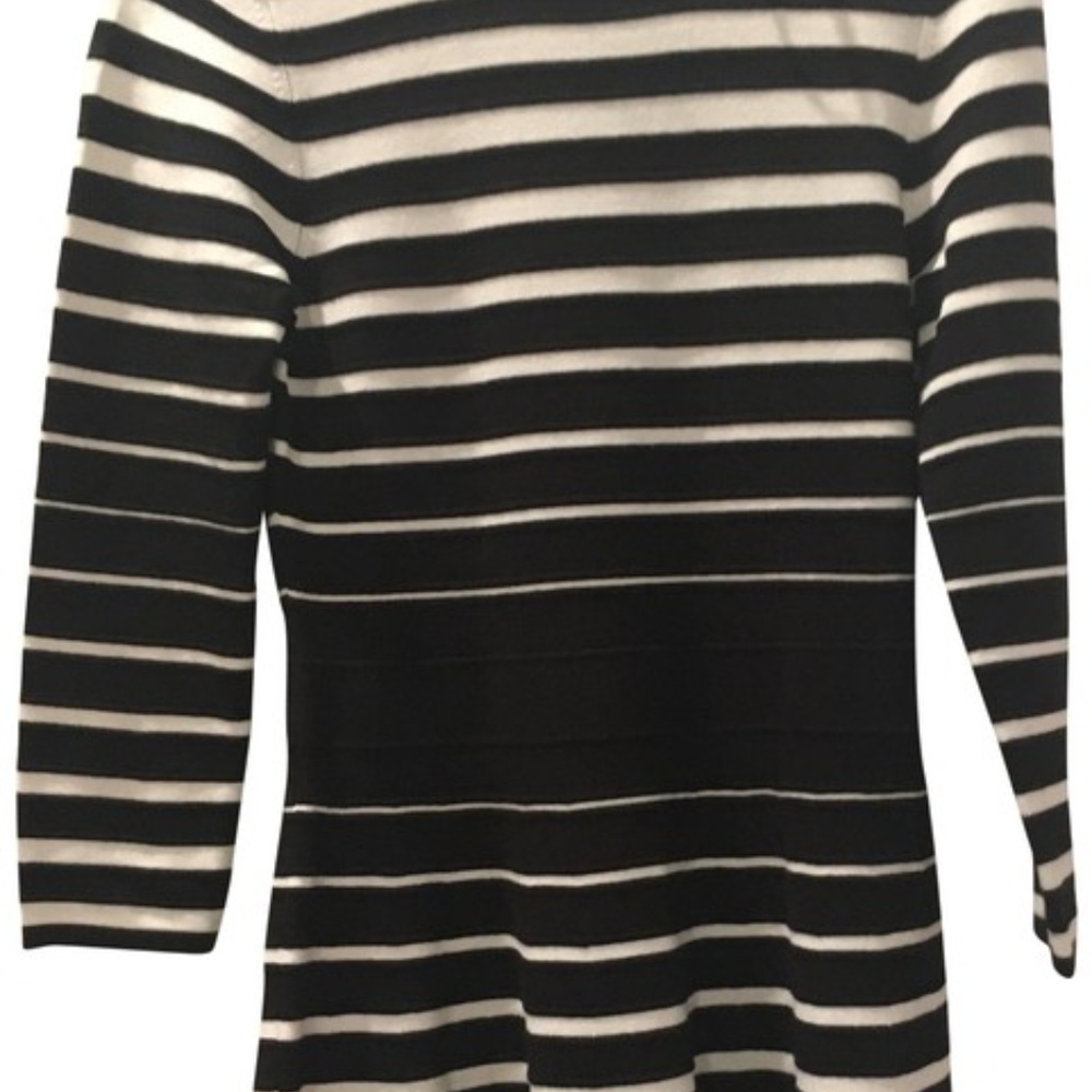 NWT Eliza J Black-and-White Striped Sweater Dress